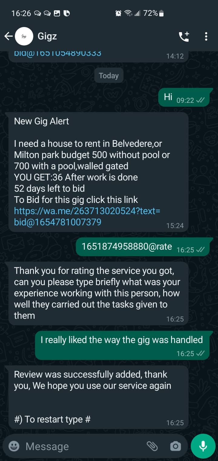 Rate your service